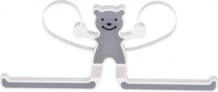 Multifunkcionalna vješalica s medvjedićem - siva
