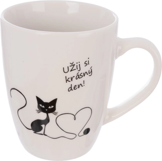 Porculanska šalica s mačkom i natpisom „uživaj…“ 380 ml