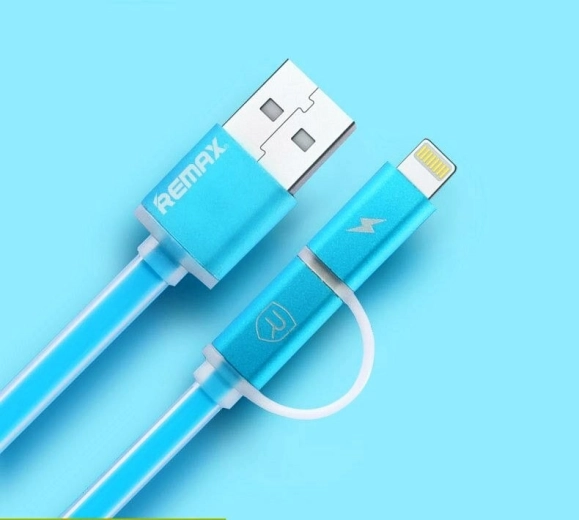 Remax Aurora 2u1 USB kabel 1 m plavi