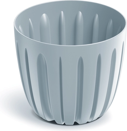 Plastična tegla s vertikalnim žljebovima 13,8 cm svjetlosiva