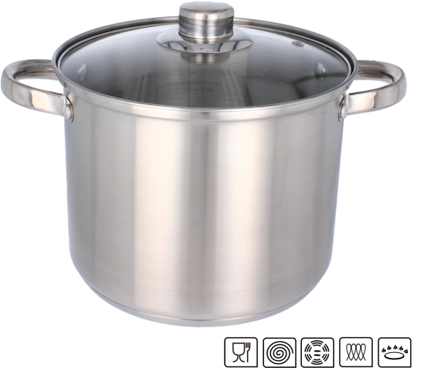 Inox lonac 14 l, promjer 30 cm sa staklenim poklopcem