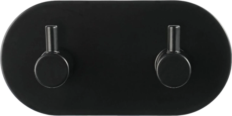 Samoljepljiva dvostruka metalna vješalica – crna