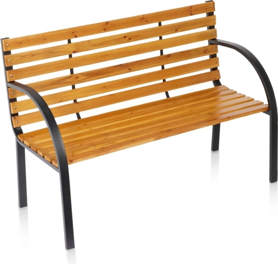 Vilde vrtna klupa od drva s metalnom konstrukcijom 122 × 51 × 83,5 cm