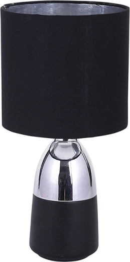 Moderna stolna lampa s metalnim postoljem i crnim sjenilom