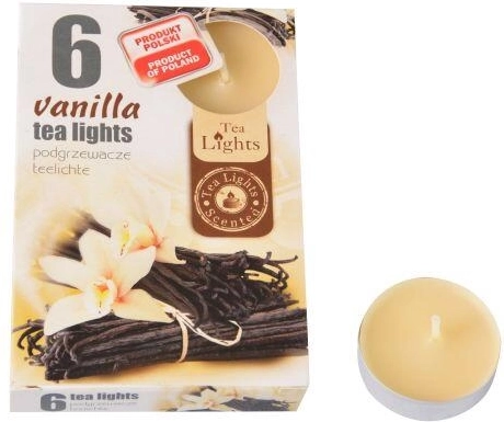 Mirisne čajne svijeće s mirisom vanilije i naranče, 6 kom