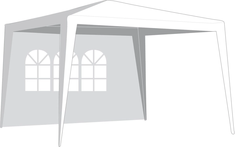 Bočna stijena za paviljon 3 × 3 m s prozorom, bijela, 295 × 190 cm
