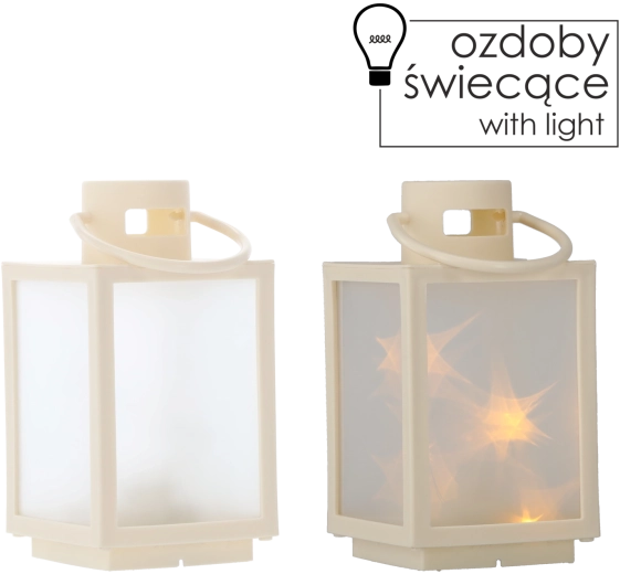 Božićni LED lampion s 3D učinkom, bijeli, 20,5 cm