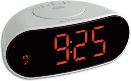 Digitalni budilnik TFA s radijskim upravljanjem i svjetlećim znamenkama, bijeli