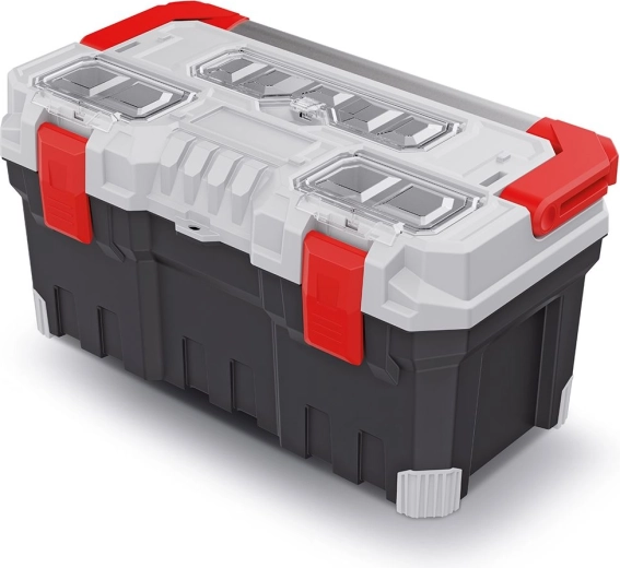 Kutija za alat TITAN PLUS s metalnom ručkom, 554 × 286 × 276 mm, siva