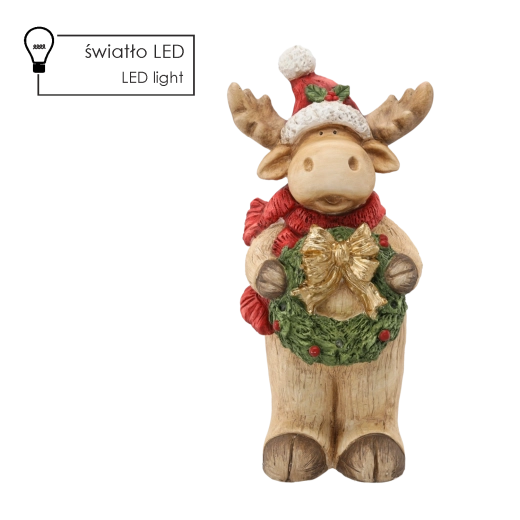 Božićna figurica soba s vijencem i LED osvjetljenjem 26 × 22 × 55 cm