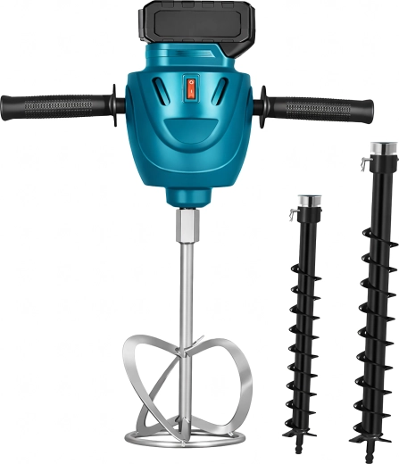 Akumulatorska miješalica i zemni svrdlač s 2 baterije