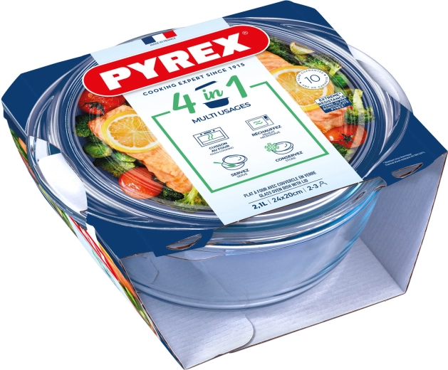 Staklena vatrostalna posuda s poklopcem PYREX 2,1 l