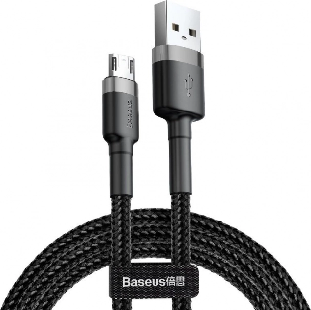 Baseus Cafule kabel USB-A na Micro USB 1 m, 2,4 A, sivo-crni