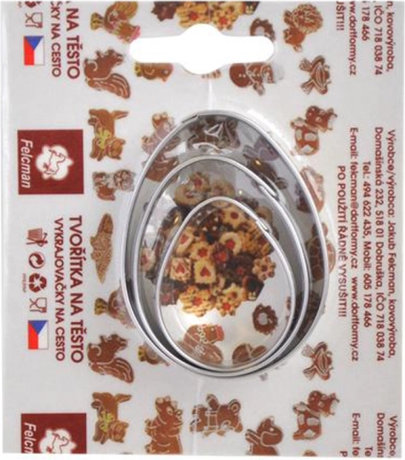 Set kalupa za izrezivanje uskrsnih keksića – jaja, 3 kom