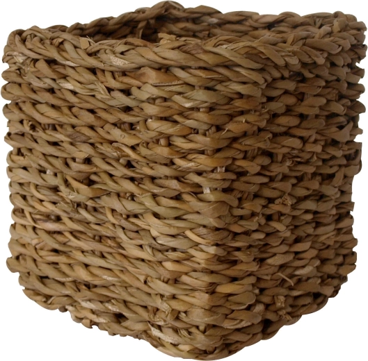 Kvadratna visoka košara od morske trave 22 × 22 × 17 cm