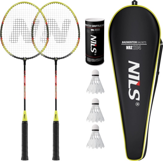 Set badminton reketa Nils NRZ204-1 (2 kom) s futrolom i pernatim lopticama