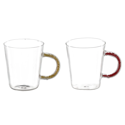 Staklena šalica s obojenom drškom