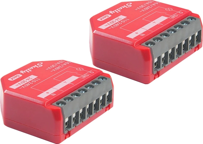 set 2 pametnih prekidača Shelly 1PM Gen4 s mjeračem potrošnje i podrškom za Zigbee/Matter