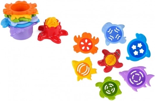 Složive čašice za vodu i pijesak – morske životinje, 7 dijelova