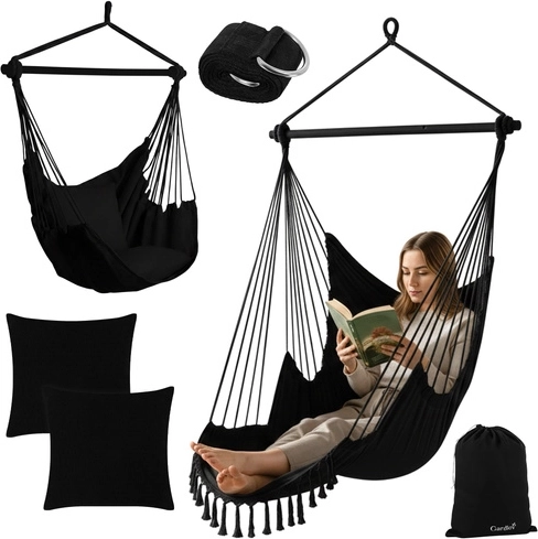 Viseća ljuljačka fotelja 210 cm crna Gardlov