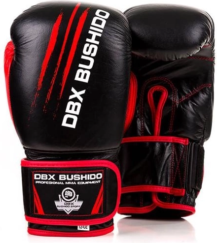 Boksarske rukavice DBX Bushido kožne, crno‑crvene