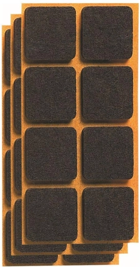 Samoljepljive filc podloške za namještaj 20 × 20 mm, smeđe (24 kom)
