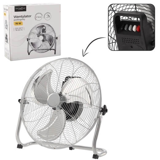 Srebrni podni ventilator 70 W