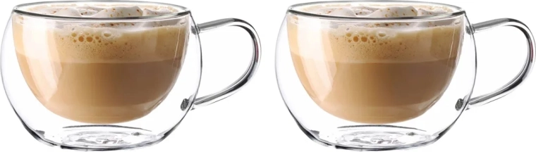 Andrea set od 2 dvoslojna termo staklena šalice 300 ml