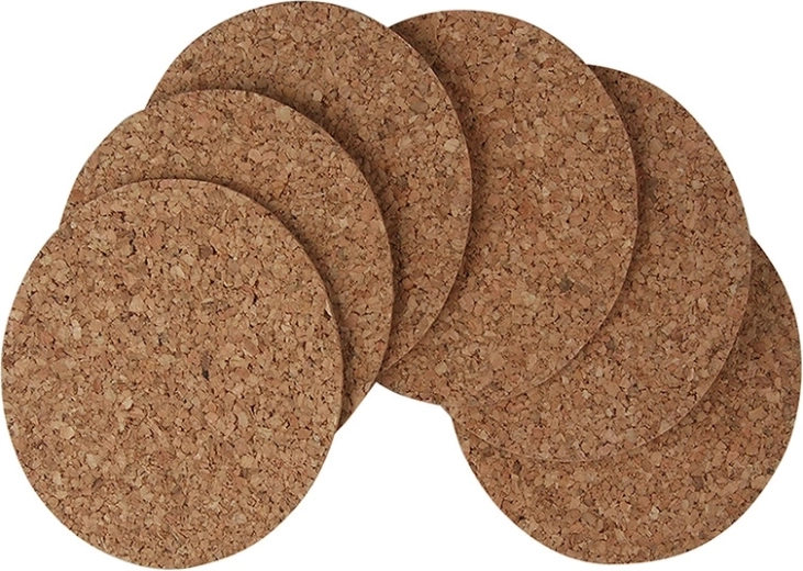 Set okruglih podložaka od pluta za čaše 10 cm (6 kom)