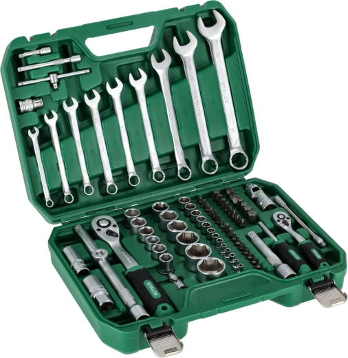Stalco set račni i nasadnih ključeva 1/2" + 1/4" (82 dijela)