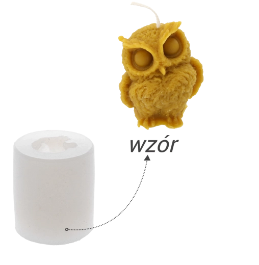 Silikonski kalup za svijeće s motivom sove