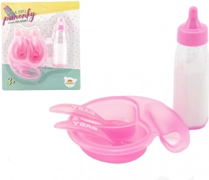 Set za lutke s bočicom i posuđem