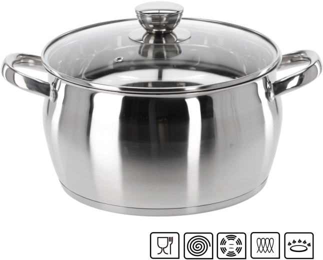 Lonac od nehrđajućeg čelika s poklopcem Belly 5 l 24 cm