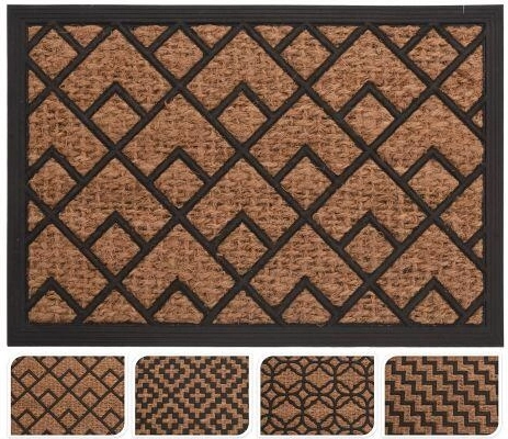 Vanjska otirač od gume i kokosa 40 × 60 cm – mix dekora