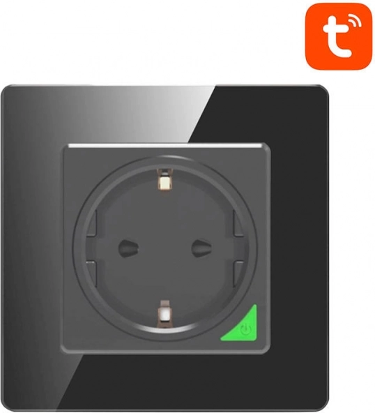 Pametna Wi‑Fi zidna utičnica Avatto TUYA, crna