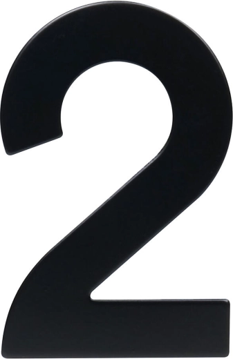 Kućni broj 2, 95 mm, nehrđajući čelik, crna mat