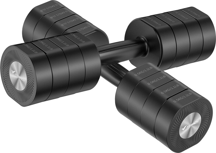 Podesive bučice MERACH MR-2444, set 2 kom (1–4 kg po bučici)