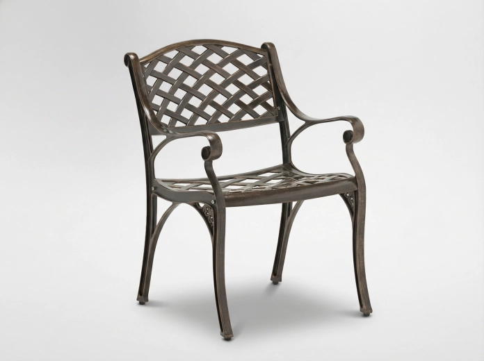 Aluminijska vrtna stolica MONDRICH u antik brončanoj boji 65 × 64 × 92 cm