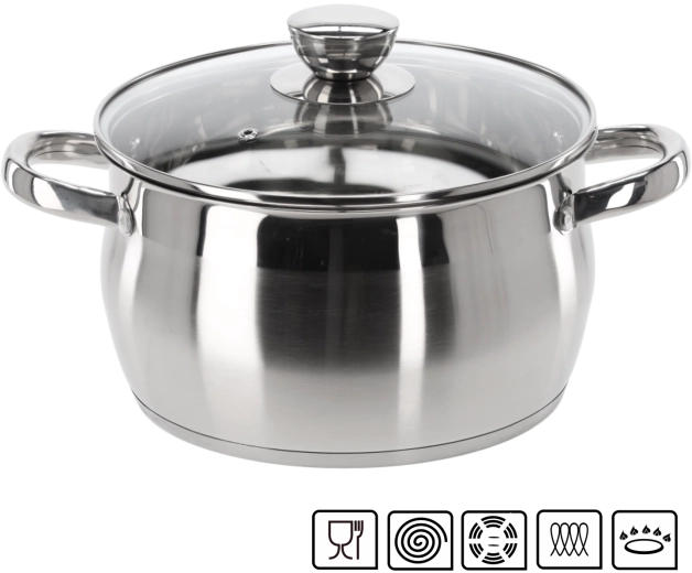 Nehrđajući lonac s poklopcem Belly 4 l 22 cm