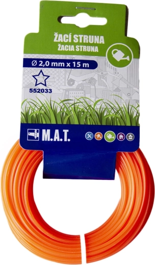Zamjenska struna za trimer 2,0 mm zvijezda, 15 m, tamno narančasta
