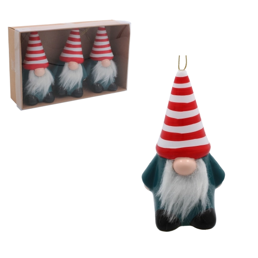 Božićni ukrasi patuljci – set 3 kom CHOMIK