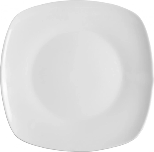 Plitki kvadratni tanjur MONA 24 cm od porculana, bijeli