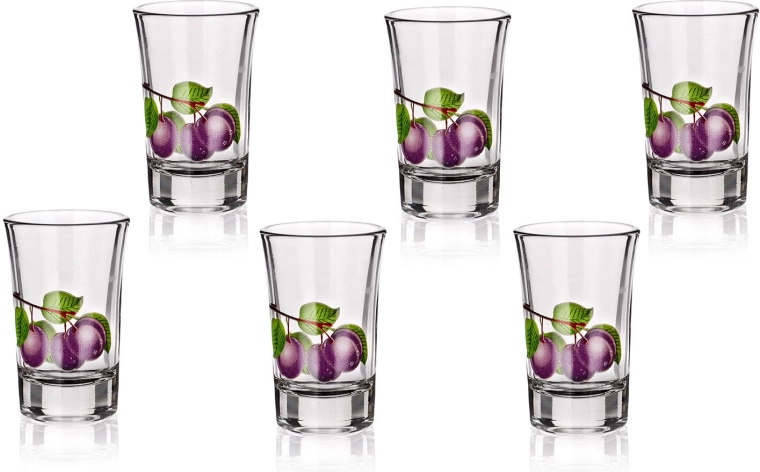 Čašica s motivom šljive 40 ml, set 6 kom