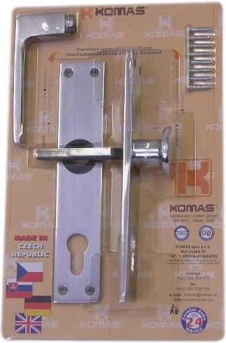 Kvaka za vrata s gumbom za cilindar, aluminij, blister pakiranje
