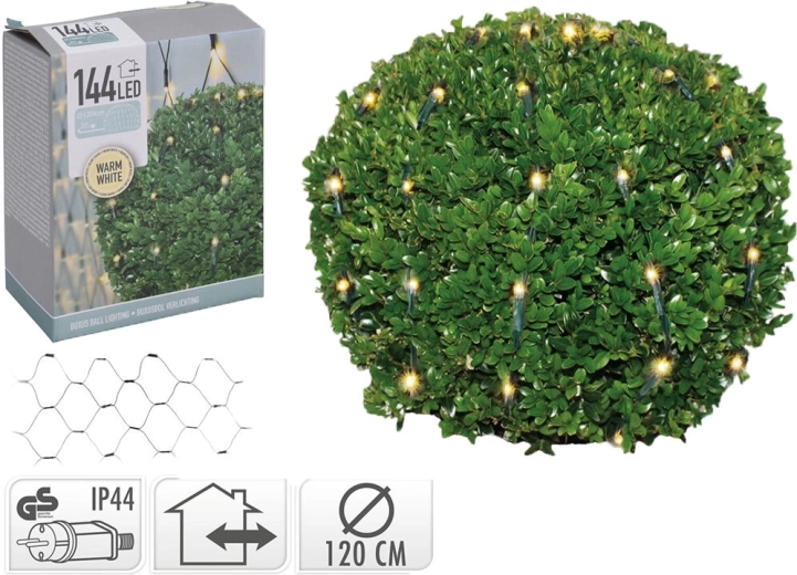 Božićna LED kugla 1,2 m, 144 LED, toplo bijela, IP44