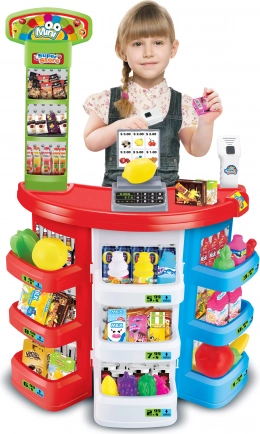 Dječji supermarket s blagajnom i skenerom 51 × 27 × 78 cm