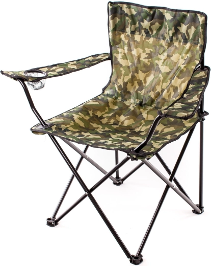Sklopiva kamping stolica FISH Camouflage s držačem za piće