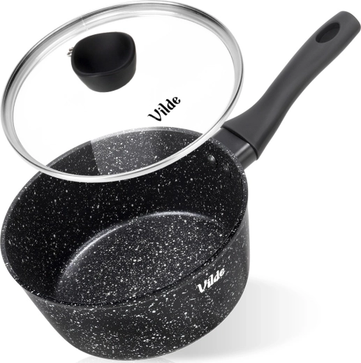 Rendl za umake s granitnim premazom sa staklenim poklopcem 16 cm, 1,1 l Vilde GRANITICA