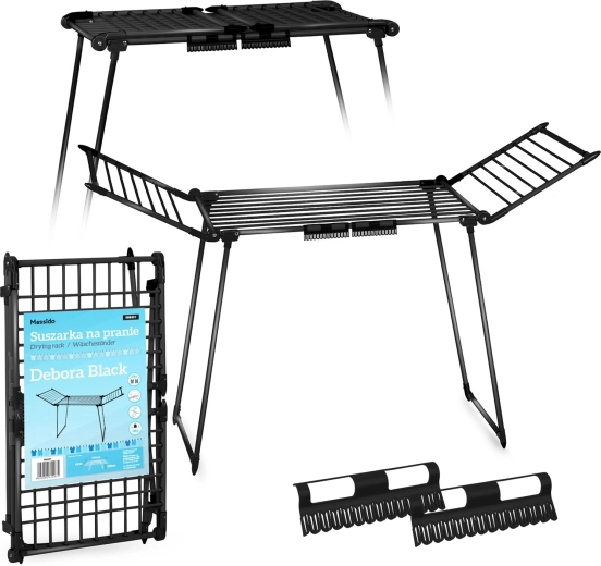 Sklopivi samostojeći sušilo za rublje Debora Slim Black 19 m