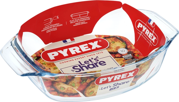 Ovalna vatrostalna posuda od borosilikatnog stakla PYREX 30 × 21 cm